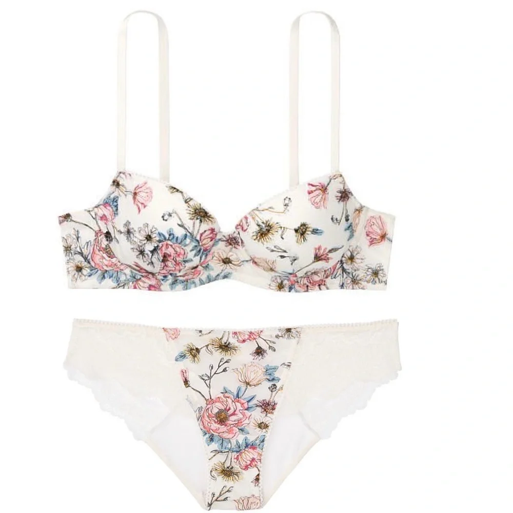 Victoria’s Secret Dream Angels Floral Demi Bra and Cheekini Panty Set NWT - Picture 2 of 14